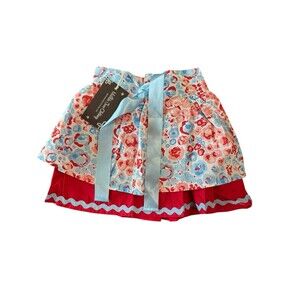 NWT MATILDA JANE Girl Toddler Baby 18-24 Months Skirt Red Blue Floral Ribbon Bow